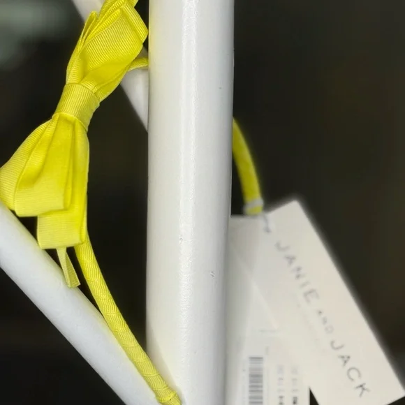 Janie and Jack Bright Yellow Bow Headband - Picture 2 of 2